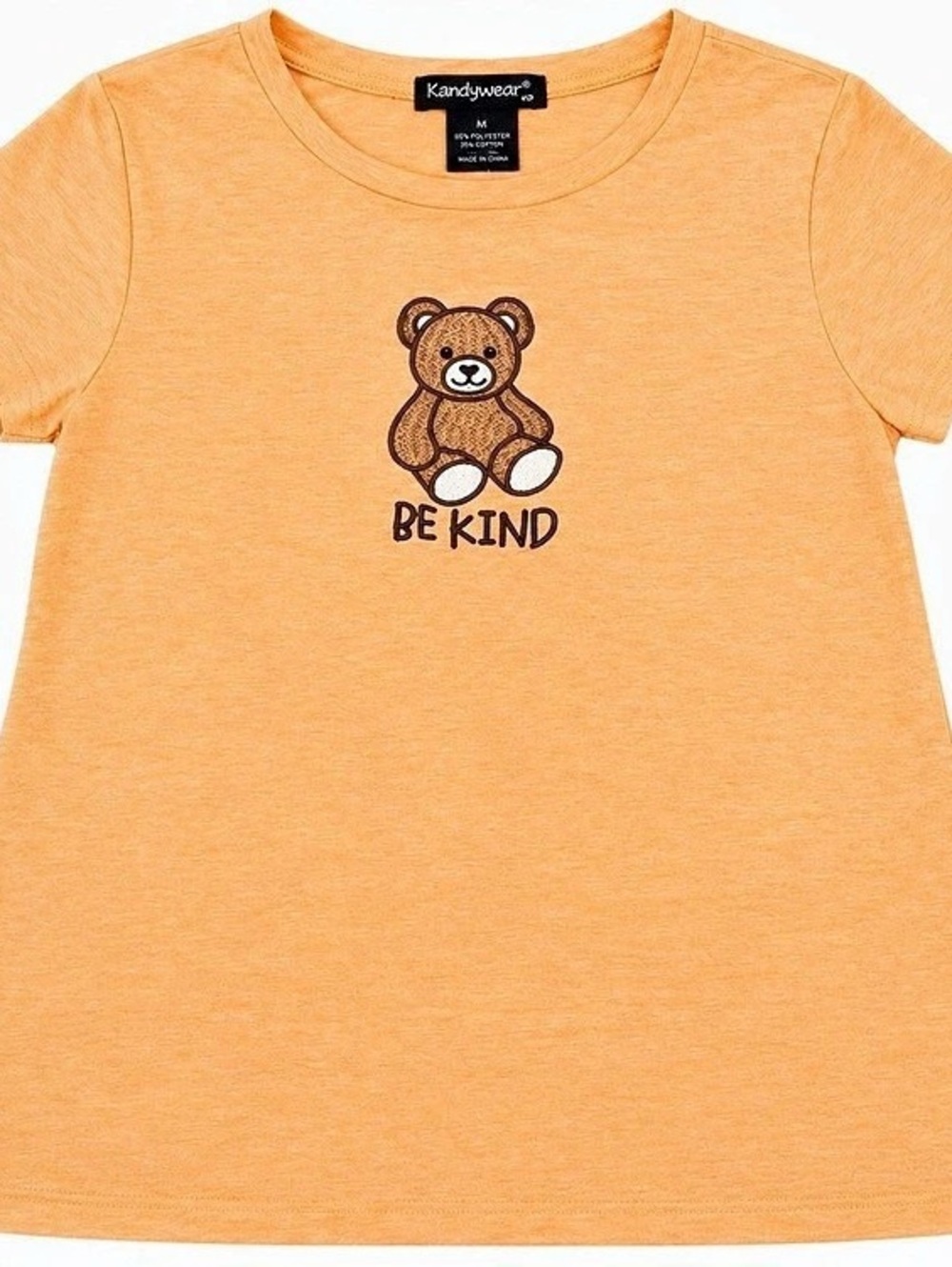 Kandy Kiss K15T519-20 Girls Orange Bear Tee Size Medium Like New